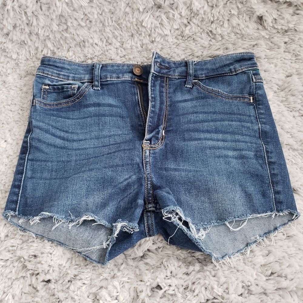 HOLLISTER High Rise Super Skinny Raw Hem Denim Shorts
